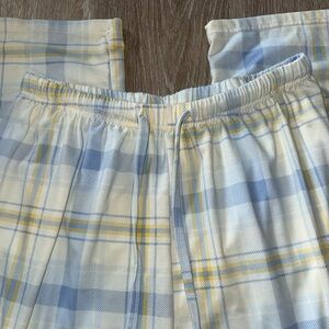 Light Blue & Yellow Plaid SOFT Lounge Pants - Size M